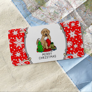 Merry Christmas 2 Goldendoodle (golden red) Cute License Plate