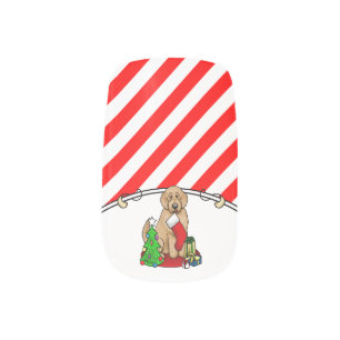 Merry Christmas 2 Goldendoodle (golden red) Cute Minx Nail Art