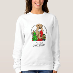 Merry Christmas 2 Goldendoodle (golden red) Cute Sweatshirt