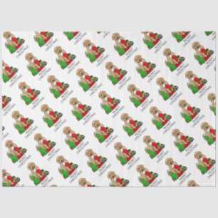 Merry Christmas 2 Goldendoodle (golden red) Cute Tissue Paper