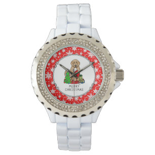 Merry Christmas 2 Goldendoodle (golden red) Cute Watch