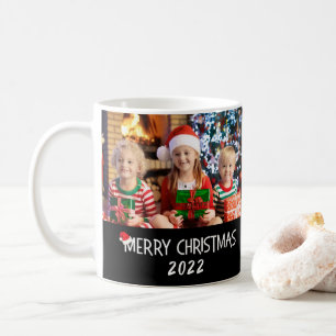 Merry Christmas 2 Photo 2 Sided Santa Hat Coffee Mug