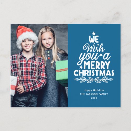 Merry Christmas 2 photos Holiday Postcard