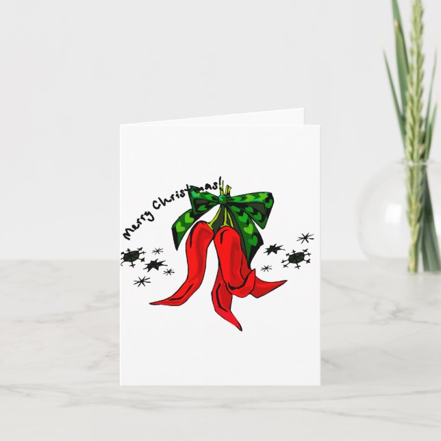 merry christmas 2 red pepper design holiday card (Front)