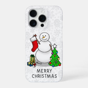 Merry Christmas 2 Tree Stocking Snowman iPhone 16 Pro Case