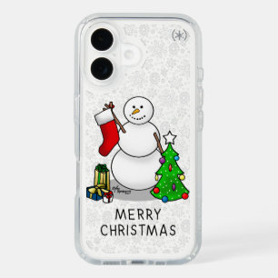 Merry Christmas 2 Tree Stocking Snowman iPhone 16 Case