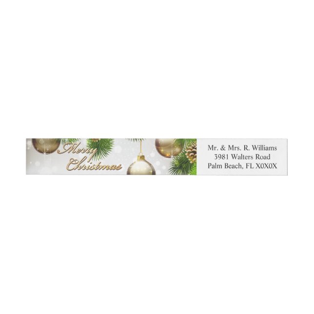 Merry Christmas 39 Options Wrap Around Address Label (Individual)