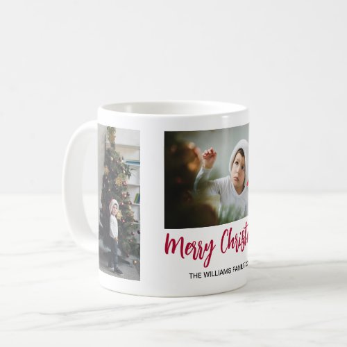 Merry Christmas 3 Photo Collage Gift Coffee Mug