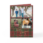 Merry Christmas 3 photo collage plaid folded