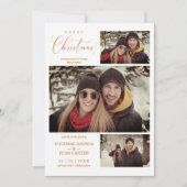 Merry Christmas 3 Photos Collage Elegant Script  Save The Date (Front)