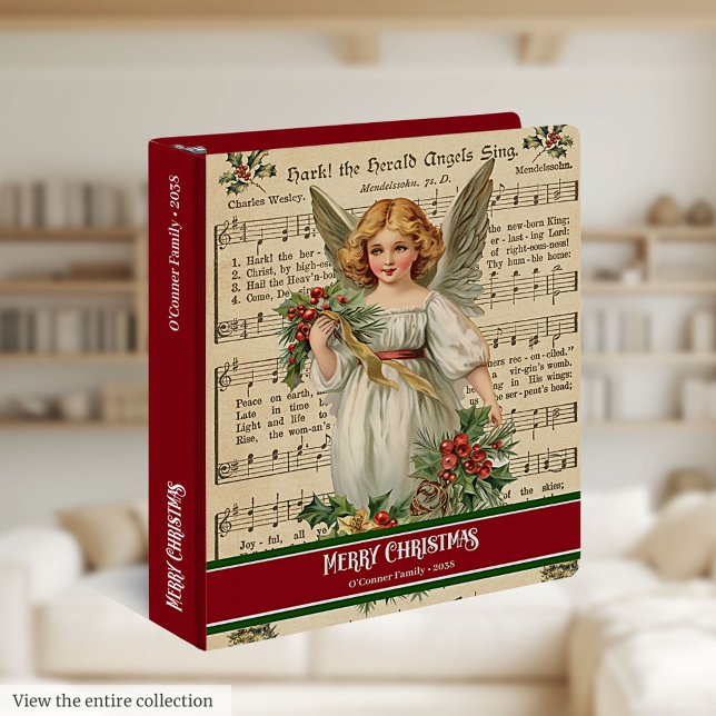 Merry Christmas 3 Ring Binder Retro Angel Organize (Merry Christmas 3 Ring Binder Retro Angel Organizer)