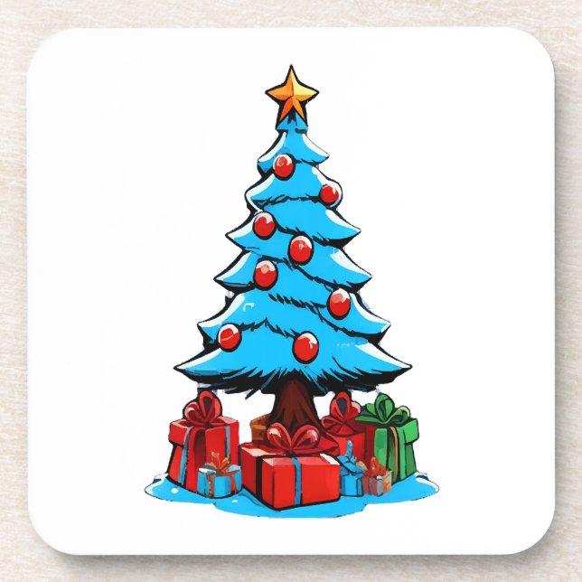 Merry Christmas 3D Beverage Coaster (Front)