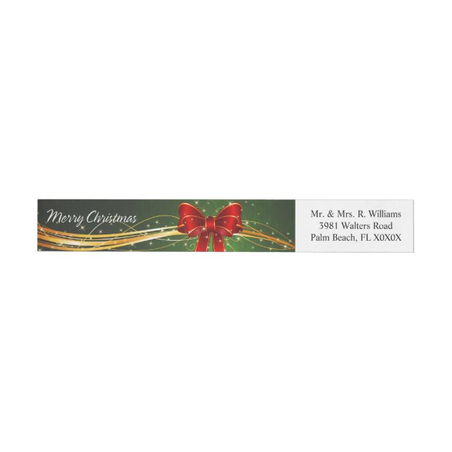Merry Christmas 44 Wrap Around Address Label (Individual)
