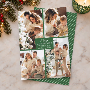 Merry Christmas 4 Photo Collage Holiday Card