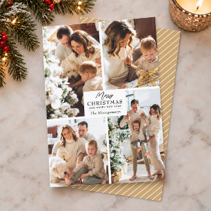 Merry Christmas 4 Photo Collage Holiday Cards