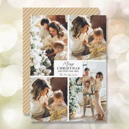 Merry Christmas 4 Photo Collage Holiday Cards