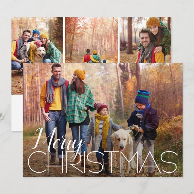 Merry Christmas 4 Photo  Holiday Card (Front/Back)