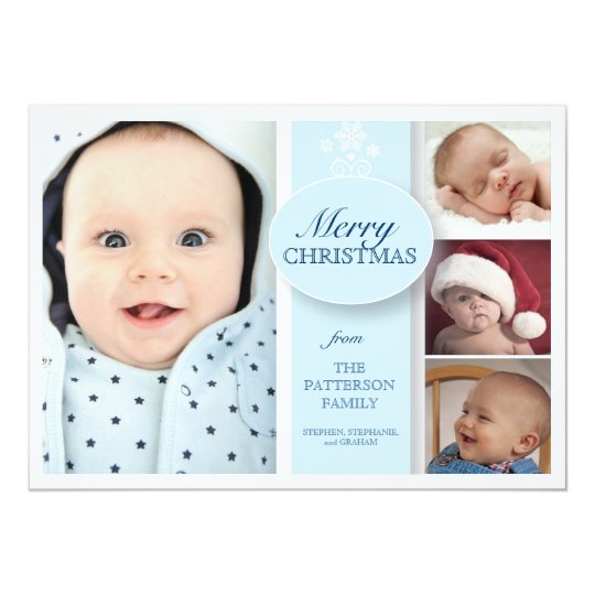 Merry Christmas 4 Photo in Blue Card