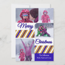 Merry Christmas 4 Photos Personalized Card