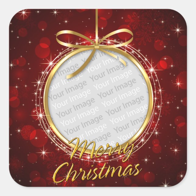 Merry Christmas 76 Options Square Sticker (Front)