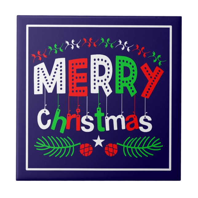 Merry Christmas-85923 Ceramic Tile (Front)