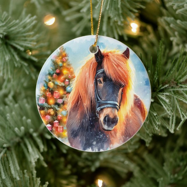 Merry Christmas - 9 Ceramic Ornament (Tree)