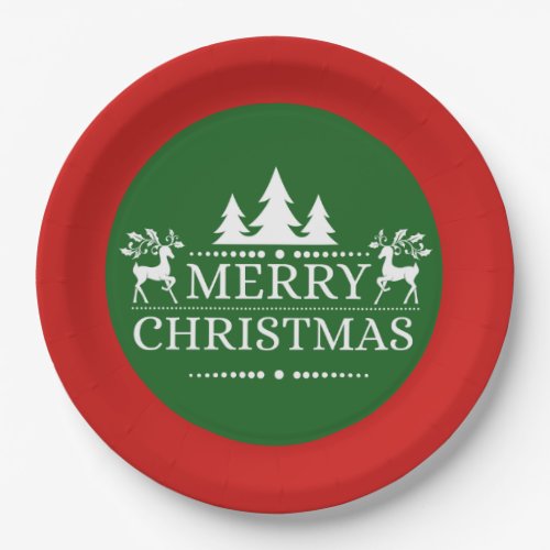 Merry Christmas 9 Paper Plates