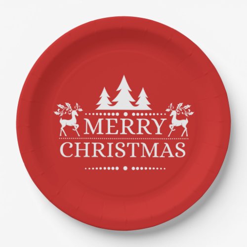 Merry Christmas 9 Paper Plates