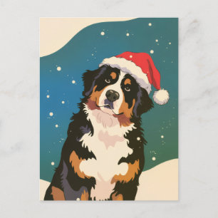 Merry Christmas A German Shepherd Dog  in Santa  Postcard