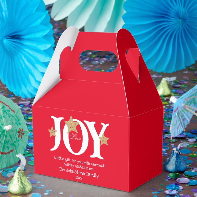 Merry Christmas A Little Gift For You Cute Red Favor Boxes (Party)