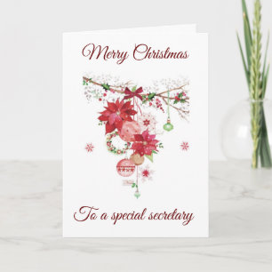 MERRY CHRISTMAS *A SPECIAL SECRETARY* HOLIDAY CARD