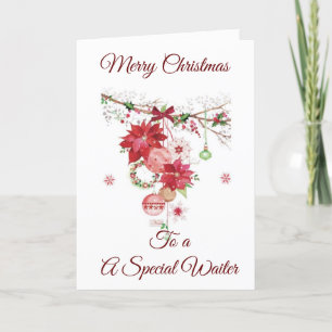 MERRY CHRISTMAS *A SPECIAL WAITER* HOLIDAY CARD