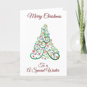 MERRY CHRISTMAS *A SPECIAL WAITER* HOLIDAY CARD