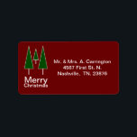Merry Christmas Abstract Pine Trees Label<br><div class="desc">Cute seasonal holiday return address labels for all your holiday mailings. Green abstract trees with Merry Christmas typography</div>