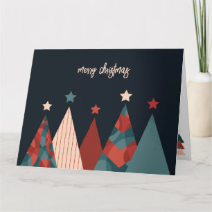 Merry Christmas abstract pine xmas tree design Card