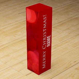 Merry Christmas Abstract Red/White wine box