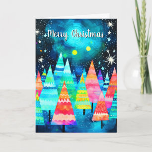 Merry Christmas Abstract Trees Card