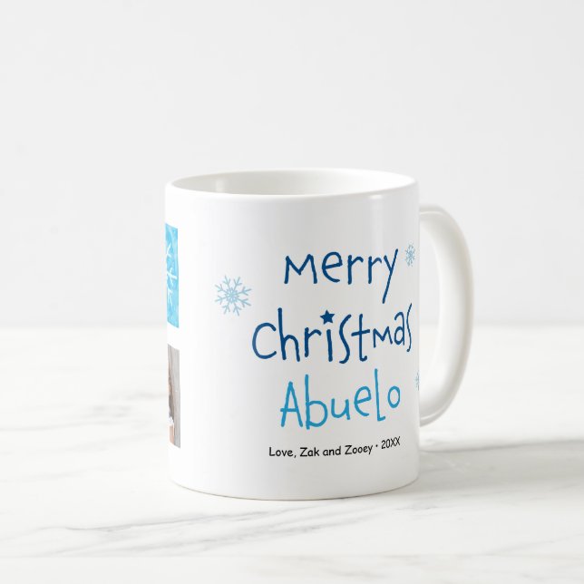 Merry Christmas Abuelo 2 Photo Custom Mug (Front Right)