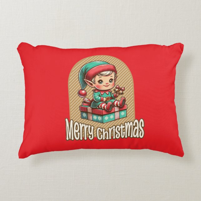 Merry Christmas. Accent Pillow (Front)