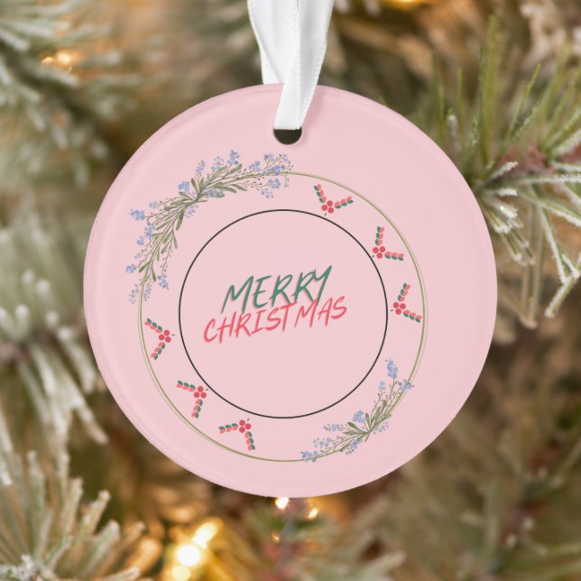 Merry Christmas Acrylic Ornament (Tree)