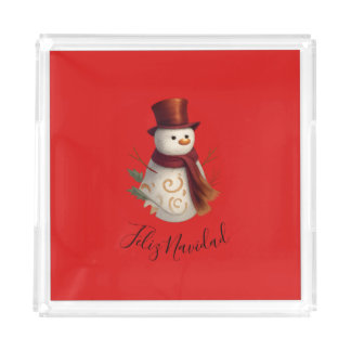Merry Christmas Acrylic Tray - Feliz Navidad