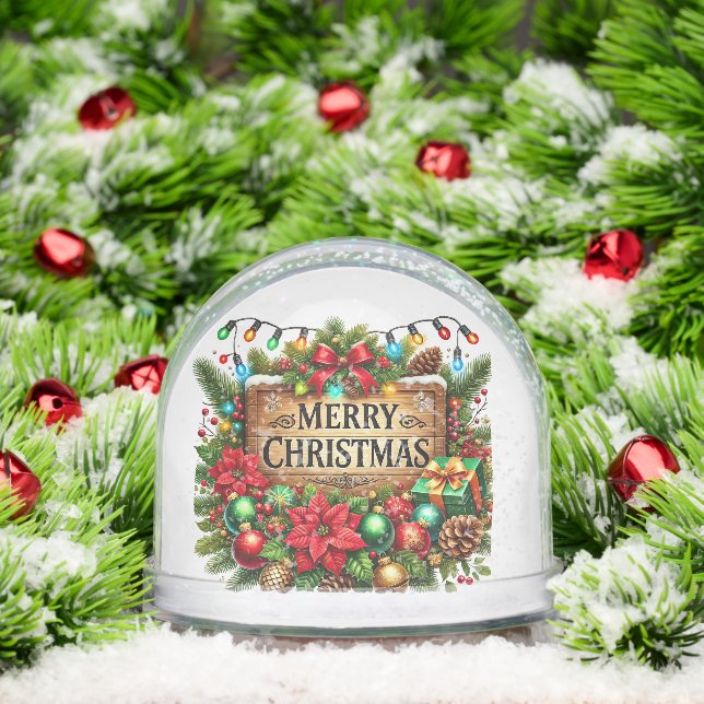  Merry Christmas add message photo name year Snow Globe (Christmas)