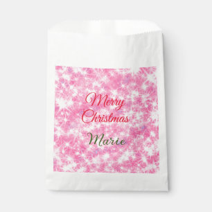 Merry Christmas add name red sparkle glitter holid Favor Bag