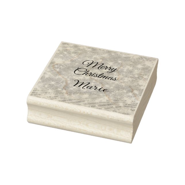Merry Christmas add name red sparkle glitter holid Rubber Stamp (Stamp)