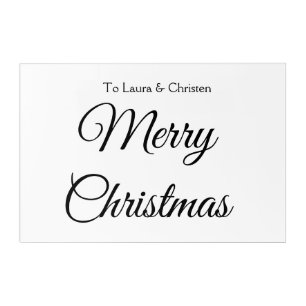 Merry Christmas add name text custom family gift Acrylic Print