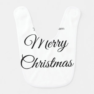 Merry Christmas add name text custom family gift Baby Bib