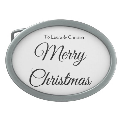 Merry Christmas add name text custom family gift Belt Buckle