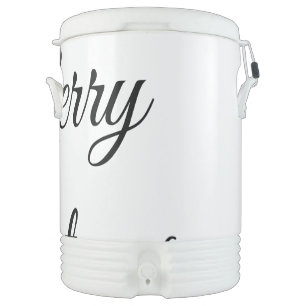 Merry Christmas add name text custom family gift Beverage Cooler