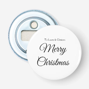 Merry Christmas add name text custom family gift Bottle Opener