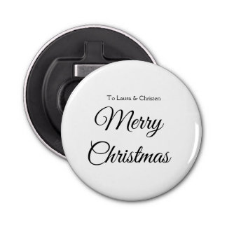 Merry Christmas add name text custom family gift Bottle Opener